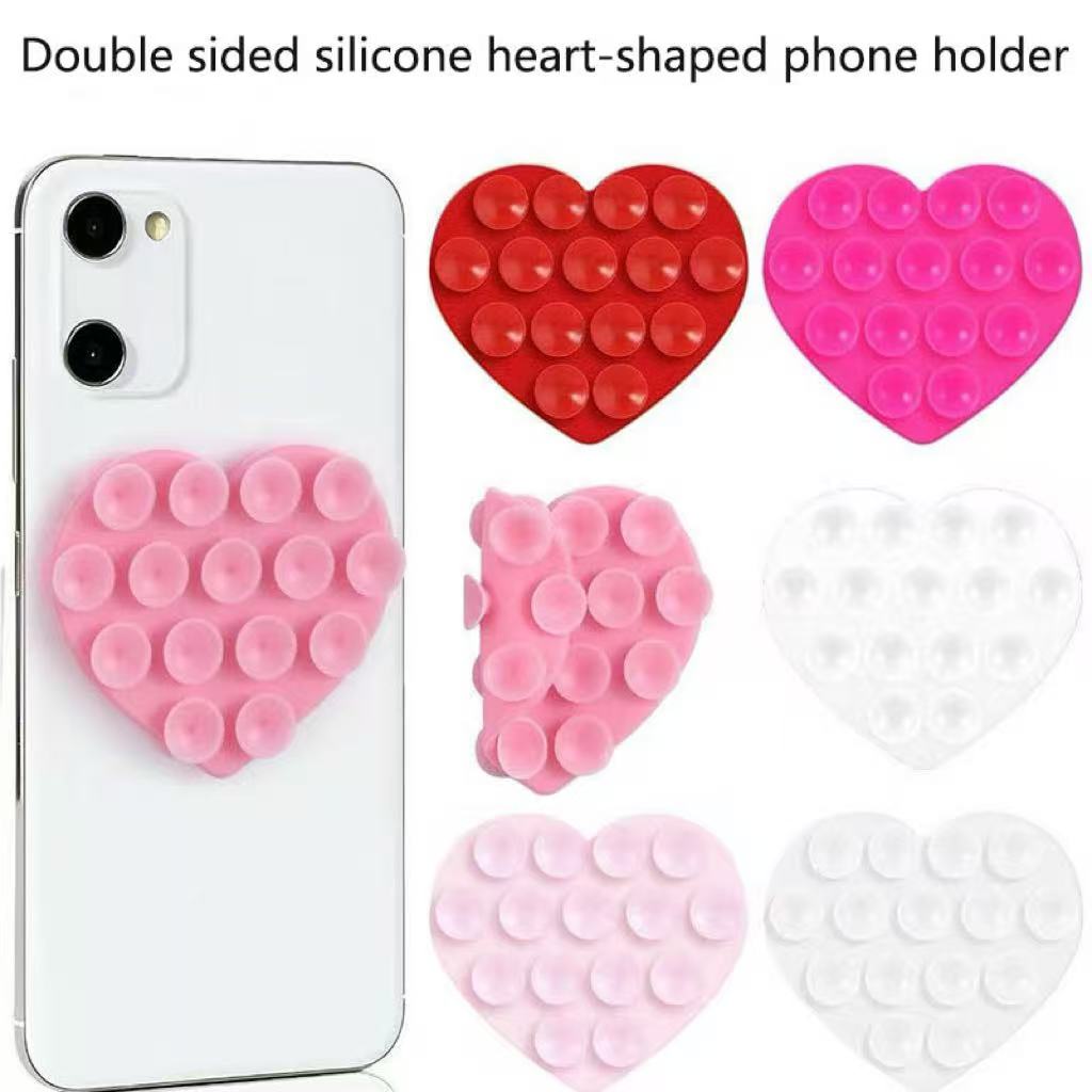 Phone Holder - Taşınabilir, kalp şeklinde, çift taraflı, güçlü