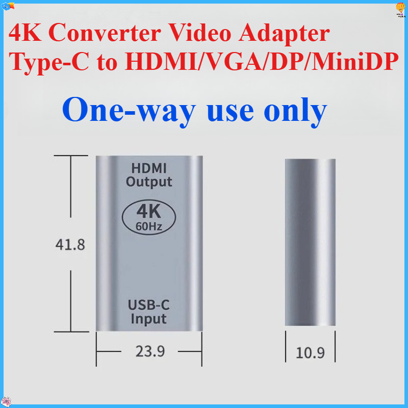 Electronics And Gadgets Ce - 4K Dönüştürücü Video Adaptörü Tip-C'den HDMI/VGA/DP/MiniDP/MDP/RJ45'e