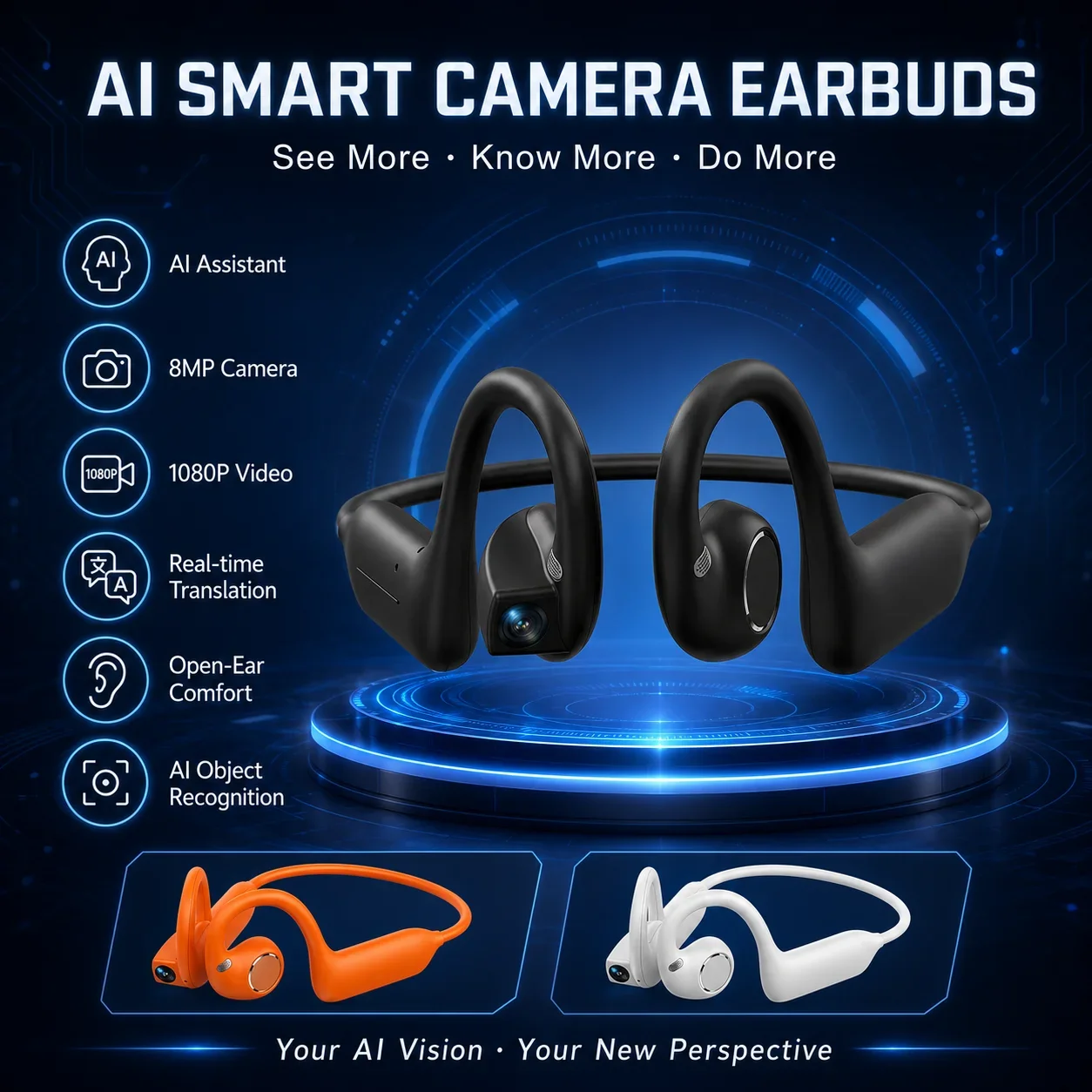 AI Akıllı Kamera, Bluetooth Çe - Headphones Wireless incelemesi ve fiyatı