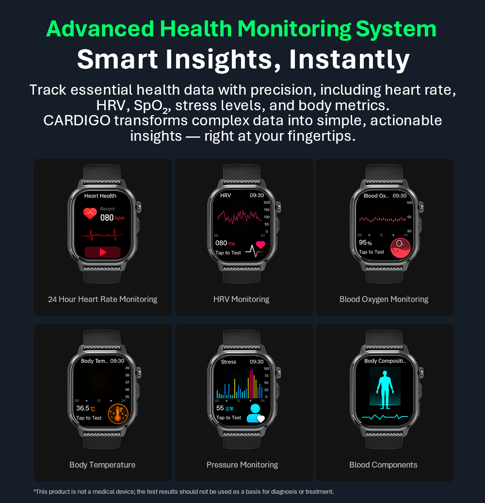 VALDUS CARDIGO Erkek Kadın EKG - Smart Watch incelemesi ve fiyatı