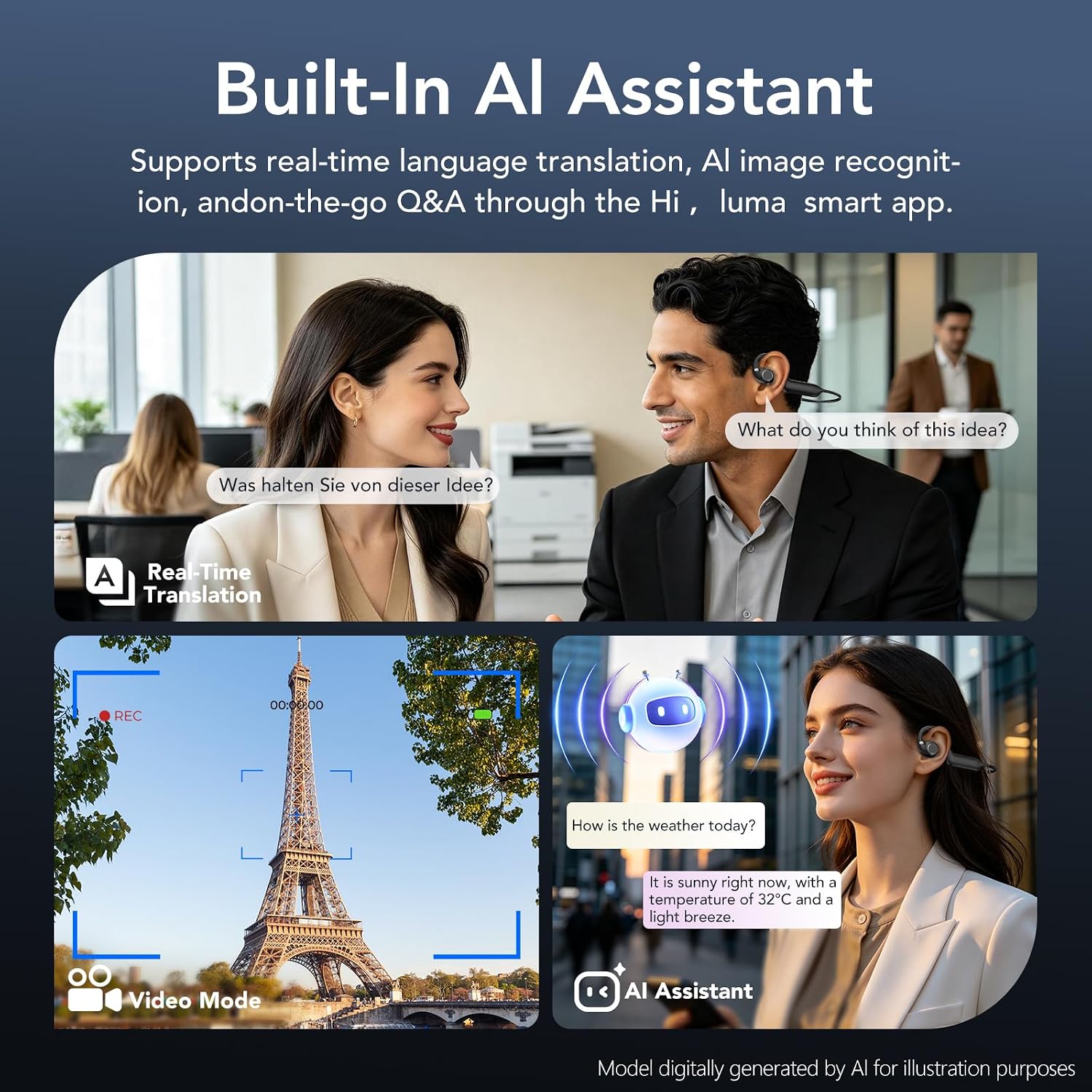 AI Akıllı Kulaklıklar, 8MP Kam - Wireless Charger incelemesi ve fiyatı